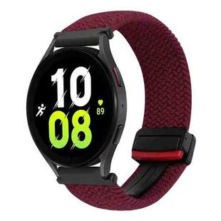 For Samsung Galaxy Watch 5 20mm Magnetic Buckle Braided Watch Strap(Black Sand Red)