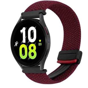 For Samsung Galaxy Watch 5 20mm Magnetic Buckle Braided Watch Strap(Wine Red)