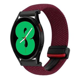 For Samsung Galaxy Watch 4 20mm Magnetic Buckle Braided Watch Strap(Black Sand Red)