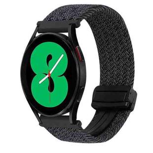 For Samsung Galaxy Watch 4 20mm Magnetic Buckle Braided Watch Strap(Graphite Black)