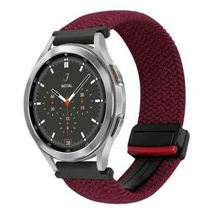 For Samsung Galaxy Watch 4 Classic 20mm Magnetic Buckle Braided Watch Strap(Black Sand Red)