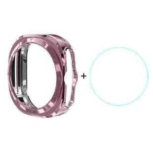 For Samsung Galaxy Watch Ultra 47mm ENKAY Hat-Prince Electroplated Soft TPU Case + 0.2mm 9H Glass Screen Protector(Pink)