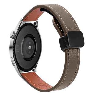 22mm Slim Magnetic Buckle Microfiber Leather Watch Band For Huawei Watch 3 Pro New(Mocha Brown)