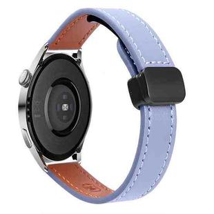 22mm Slim Magnetic Buckle Microfiber Leather Watch Band For Huawei Watch 3 Pro New(Lavender)