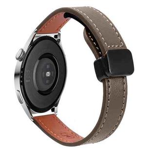 22mm Slim Magnetic Buckle Microfiber Leather Watch Band For Huawei Watch 3 Pro(Mocha Brown)