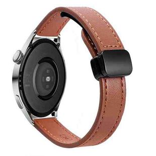 22mm Slim Magnetic Buckle Microfiber Leather Watch Band For Huawei Watch 3 Pro(Caramel Macchiato)