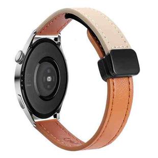 22mm Slim Magnetic Buckle Microfiber Leather Watch Band For Huawei Watch 3(Aimaorange+Cream Apricot)