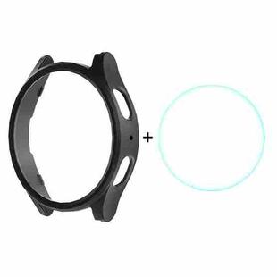 For Samsung Galaxy Watch7 44mm ENKAY Hat-Prince Electroplated Hard PC Case + 0.2mm 9H Glass Screen Protector(Black)