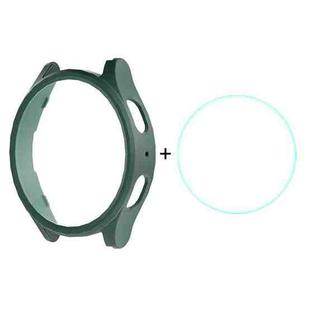 For Samsung Galaxy Watch7 44mm ENKAY Hat-Prince Electroplated Hard PC Case + 0.2mm 9H Glass Screen Protector(Dark Green)