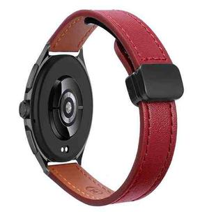 For Xiaomi Watch 2 22mm Slim Magnetic Buckle Microfiber Leather Watch Band(Wine Red)