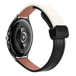 For Xiaomi Watch 2 Pro 22mm Slim Magnetic Buckle Microfiber Leather Watch Band(Black+Apricot)