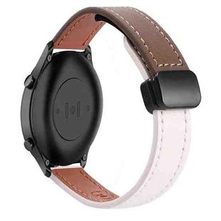 For Xiaomi Watch S2 22mm Slim Magnetic Buckle Microfiber Leather Watch Band(Apricot+Caramel Macchiato)