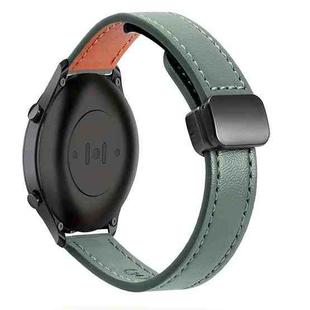 For Xiaomi Watch S2 22mm Slim Magnetic Buckle Microfiber Leather Watch Band(Avocado Green)