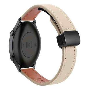 For Xiaomi Watch S2 22mm Slim Magnetic Buckle Microfiber Leather Watch Band(Cream Apricot)