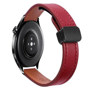 For Xiaomi Watch S1 Pro 22mm Slim Magnetic Buckle Microfiber Leather Watch Band(Wine Red)