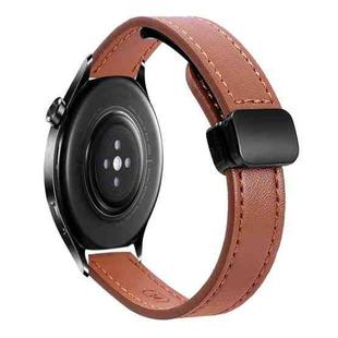 For Xiaomi Watch S1 Active 22mm Slim Magnetic Buckle Microfiber Leather Watch Band(Caramel Macchiato)