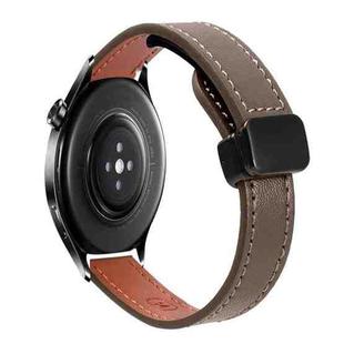 For Xiaomi Watch S1 22mm Slim Magnetic Buckle Microfiber Leather Watch Band(Mocha Brown)