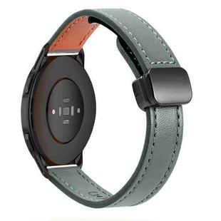 For Xiaomi Watch Sport 22mm Slim Magnetic Buckle Microfiber Leather Watch Band(Avocado Green)