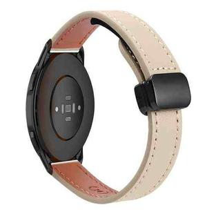 For Xiaomi Watch Sport 22mm Slim Magnetic Buckle Microfiber Leather Watch Band(Cream Apricot)