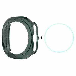 For Samsung Galaxy Watch Ultra 47mm ENKAY Hat-Prince Electroplated Hard PC Case + 0.2mm 9H Glass Screen Protector(Dark Green)