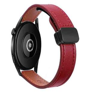 For Amazfit Watch GTR 4 Small Waist 22mm Magnetic Microfiber Leather Watch Band(Wine Red)