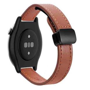 For Amazfit Watch GTR 2e Small Waist 22mm Magnetic Microfiber Leather Watch Band(Mocha Brown)