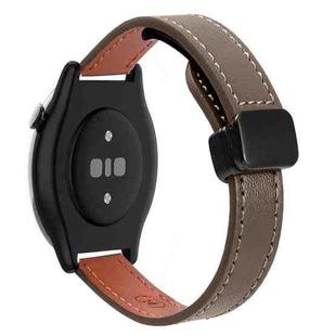 For Amazfit Watch GTR 2e Small Waist 22mm Magnetic Microfiber Leather Watch Band(Caramel Macchiato)