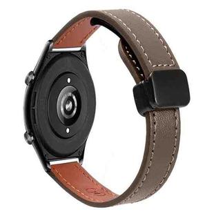 For Honor Watch GS 4 22mm Slim Magnetic Buckle Microfiber Leather Watch Band(Mocha Brown)