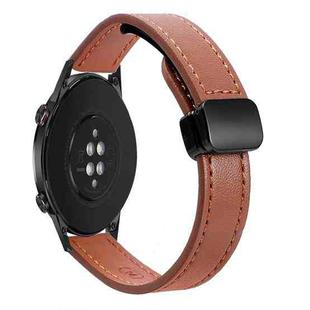 For Honor Magic Watch 2 46mm  22mm Slim Magnetic Buckle Microfiber Leather Watch Band(Caramel Macchiato)