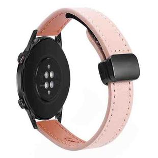 For Honor Magic Watch 22mm Slim Magnetic Buckle Microfiber Leather Watch Band(Sakura Pink)