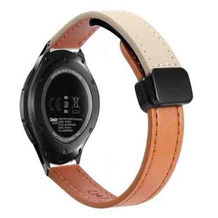 For Samsung Galaxy Gear S3 Frontier 22mm Slim Magnetic Buckle Microfiber Leather Watch Band(Orange+Creamy Apricot)