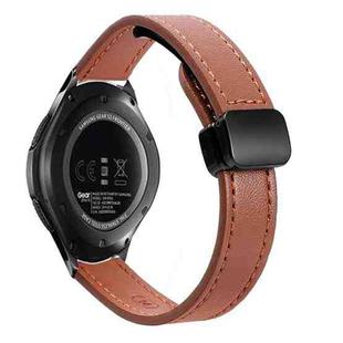 For Samsung Galaxy Gear S3 Frontier 22mm Slim Magnetic Buckle Microfiber Leather Watch Band(Mocha Brown)