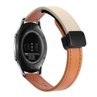 For Samsung Galaxy Gear S3 Classic 22mm Slim Magnetic Buckle Microfiber Leather Watch Band(Orange+Creamy Apricot)