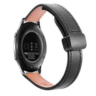 For Samsung Galaxy Gear S3 Classic 22mm Slim Magnetic Buckle Microfiber Leather Watch Band(Black)