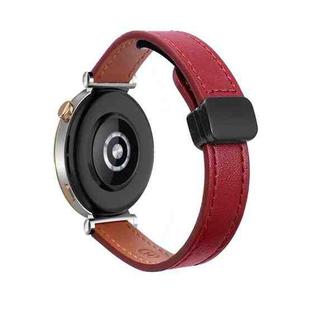 For Samsung Galaxy Gear S3 Classic 22mm Slim Magnetic Buckle Microfiber Leather Watch Band(Wine Red)