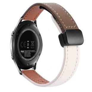 For Samsung Galaxy Gear S3 Classic 22mm Slim Magnetic Buckle Microfiber Leather Watch Band(Apricot+Caramel Macchiato)