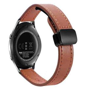 For Samsung Galaxy Gear S3 Classic 22mm Slim Magnetic Buckle Microfiber Leather Watch Band(Mocha Brown)