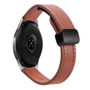 For Samsung Galaxy Watch 46mm 22mm Slim Magnetic Buckle Microfiber Leather Watch Band(Mocha Brown)