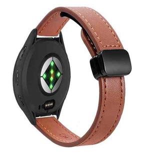 For Garmin Venu 3 22mm Slim Magnetic Buckle Microfiber Leather Watch Band(Mocha Brown)