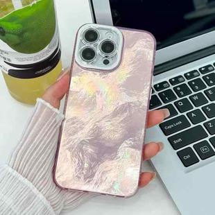 For iPhone 16 Pro Max Plating Glitter Texture TPU Phone Case with Lens Film(Pink Tinfoil Texture)