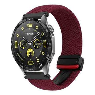 For Huawei Watch GT 4 41mm 18mm Magnetic Buckle Braided Watch Band(Wine Red)