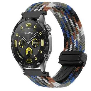 For Huawei Watch GT 4 41mm 18mm Magnetic Buckle Braided Watch Band(Denim Colorful)