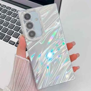 For Samsung Galaxy S24 Ultra 5G Plating Glitter Texture TPU Phone Case with Lens Film(White Water Ripples)