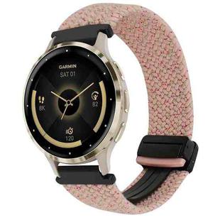 For Garmin Venu 3S 18mm Magnetic Buckle Braided Watch Band(Starlight Pink)