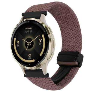 For Garmin Venu 3S 18mm Magnetic Buckle Braided Watch Band(Smoky Purple)