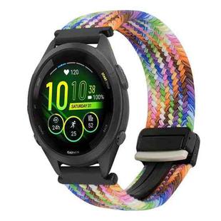 For Garmin Forerunner 265S 18mm Magnetic Buckle Braided Watch Band(Colorful)