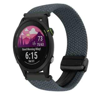 For Garmin Forerunner 255S 18mm Magnetic Buckle Braided Watch Band(Space Gray)