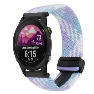 For Garmin Forerunner 255S 18mm Magnetic Buckle Braided Watch Band(Violet)