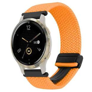 For Garmin Venu 2S 18mm Magnetic Buckle Braided Watch Band(Orange)