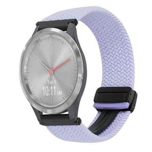 For Garmin Vivomove 3S 18mm Magnetic Buckle Braided Watch Band(Purple)